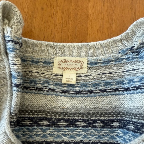 Anthropologie Kaisely scoop neck blue gray sweater - Picture 2 of 4